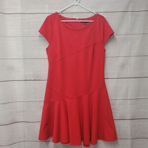 Sharagano Compari Red  A-Line Dress size 14 Detail Lines